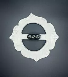 Ceramic buckle (White and silver)