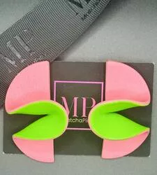 Duo tone earrings (Green  pink)